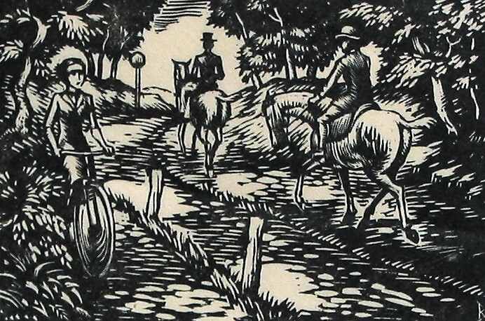 Weg met ruiters en fietser